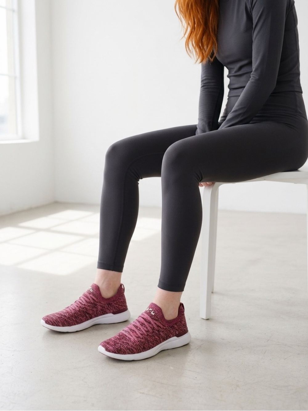 APL Women's Techloom Wave Burgundy/ Fusion Pink/ Melange Size 6